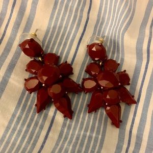 J.Crew Maroon Statement Earrings
